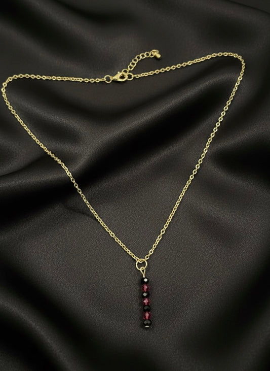 Black & Red Crystal Necklace
