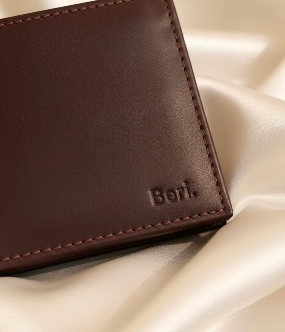 Chocolate Brown - Authentic Cowhide Leather Men's Wallet