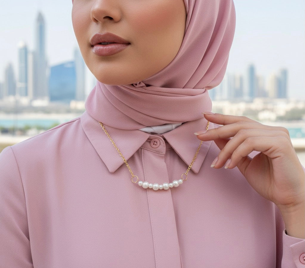 Classic Pearl Station Chain Necklace
