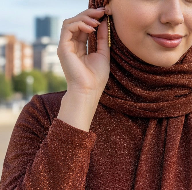 Minimalist Gold-Toned Beaded Earrings