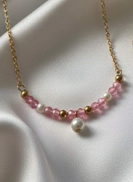 Pearl & Pink Beads Necklace