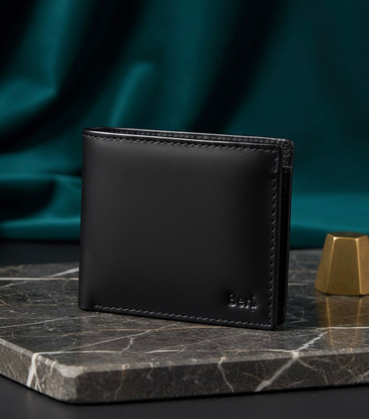 Black - Authentic Cowhide Leather Men's Wallet