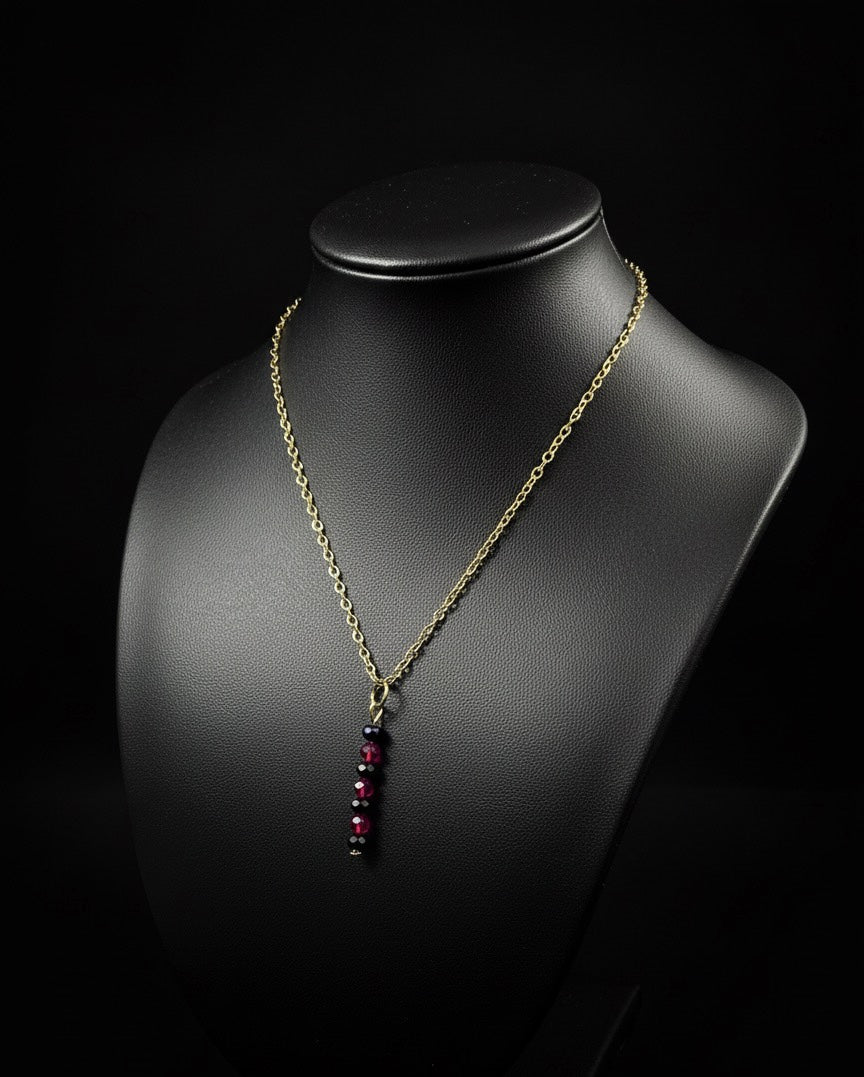 Black & Red Crystal Necklace