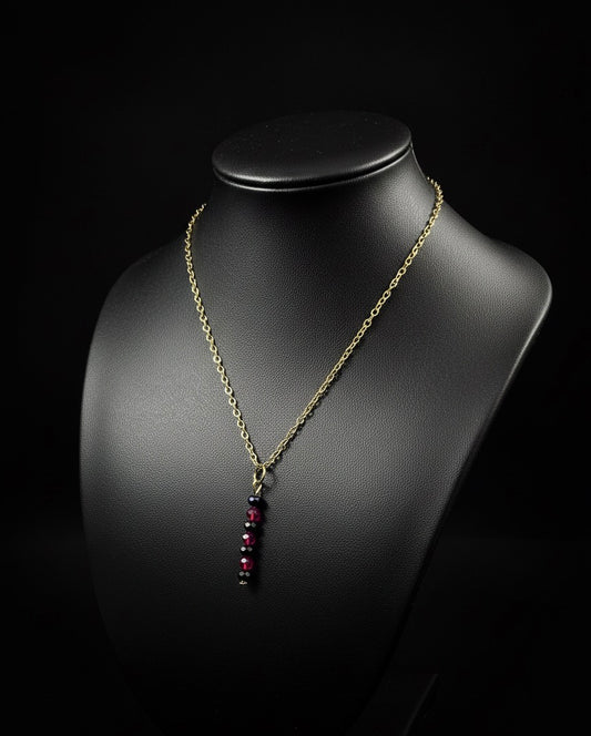 Black & Red Crystal Necklace
