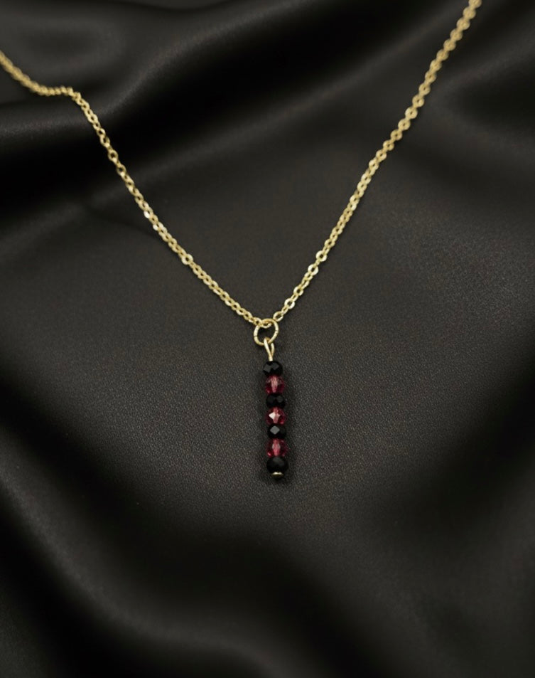 Black & Red Crystal Necklace
