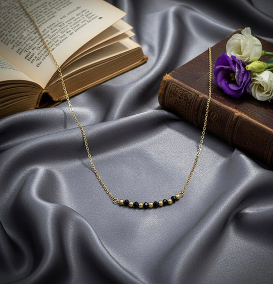 Black and Gold Bar Necklace