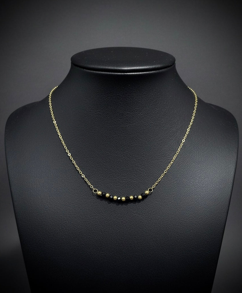 Black and Gold Bar Necklace