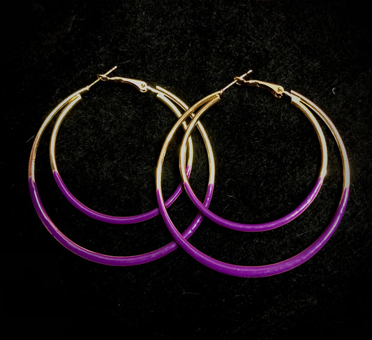 Purple Double Layer Hoops