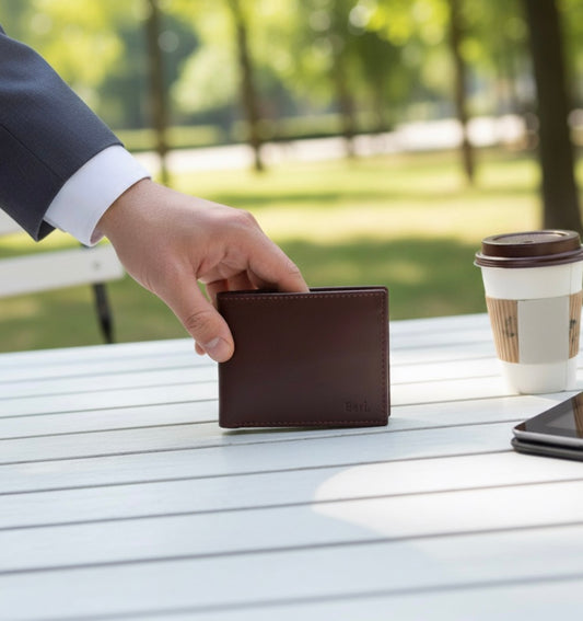 Chocolate Brown - Authentic Cowhide Leather Men's Wallet