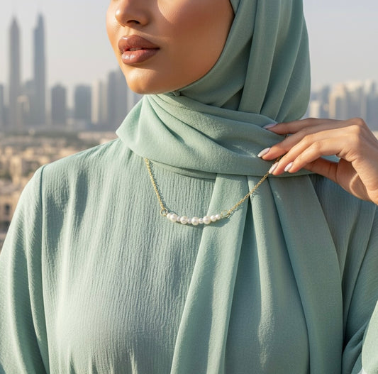 Classic Pearl Station Chain Necklace