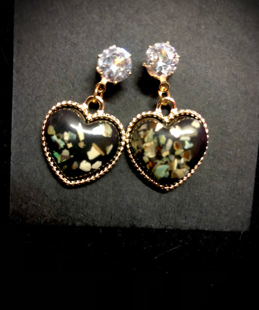 Heart Stone Ear Wear - Black