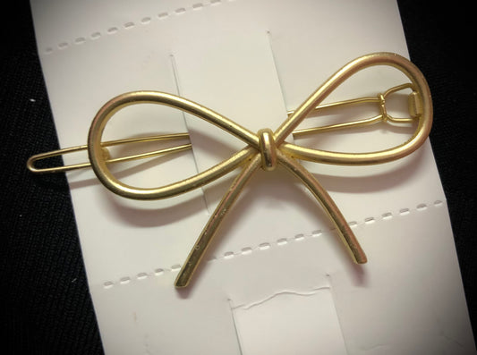 Metal Bow Clip - Gold