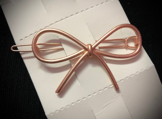 Metal Bow Clip - Rose Gold