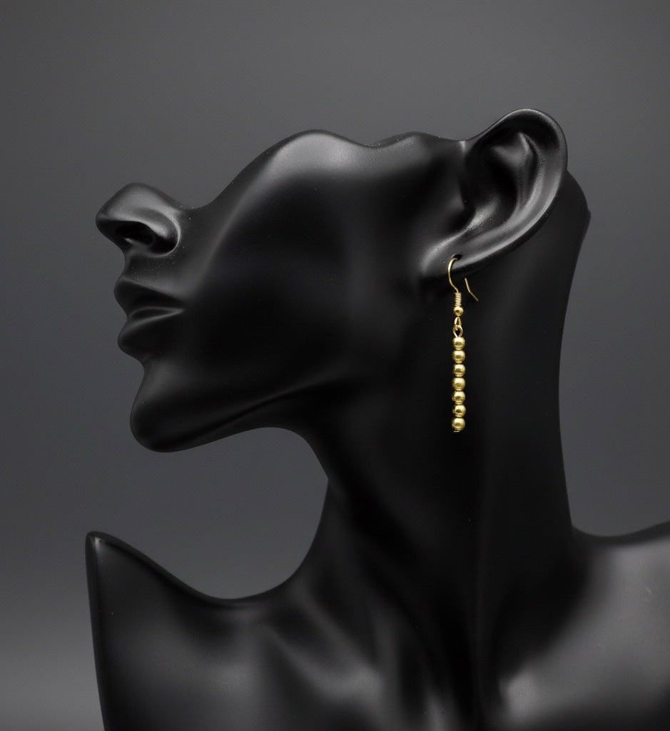 Minimalist Gold-Toned Beaded Earrings