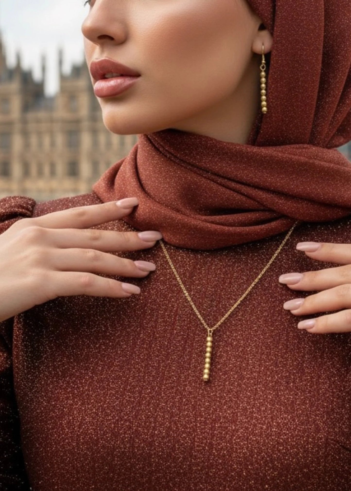 Minimalist Gold-Toned Beaded Jewelry Set