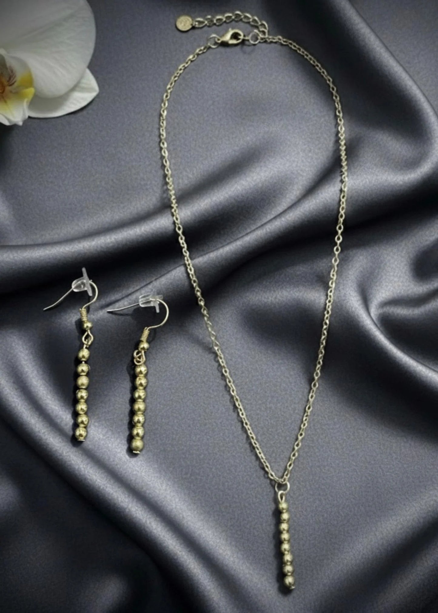 Minimalist Gold-Toned Beaded Jewelry Set