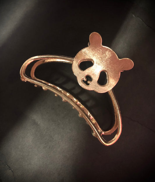 Panda Metal Hair Clutcher - Golden