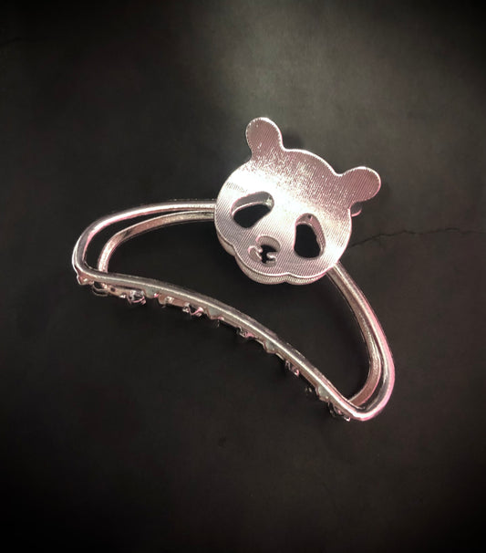 Panda Metal Hair Clutcher - Silver