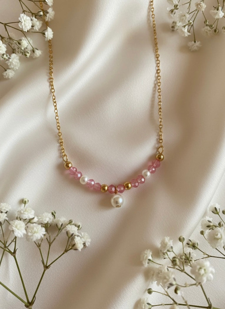 Pearl & Pink Beads Necklace