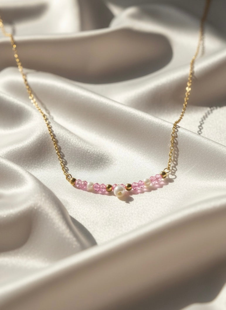 Pearl & Pink Beads Necklace
