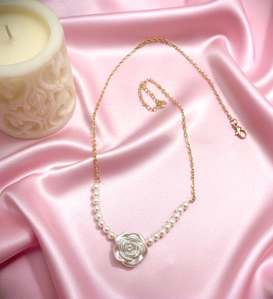 Pearl Rose Necklace