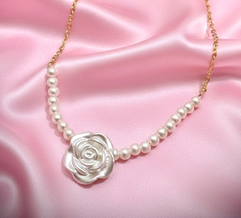 Pearl Rose Necklace