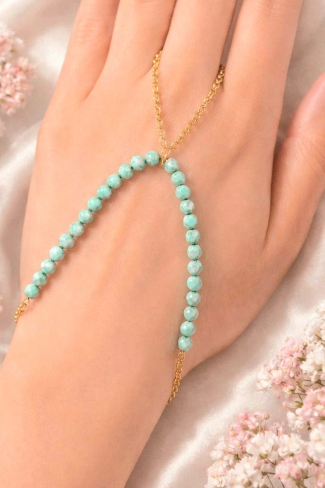 The Skye Turquoise Finger Ring Chain Bracelet