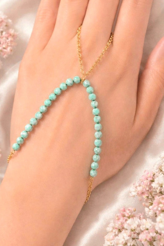 The Skye Turquoise Finger Ring Chain Bracelet
