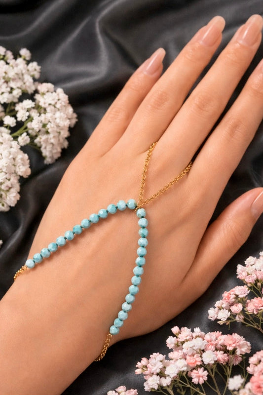 The Skye Turquoise Finger Ring Chain Bracelet